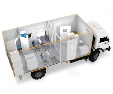 Маммографический кабинет передвижной КМП-РП на базе шасси КАМАЗ-65115 и КАМАЗ-4308 с системой для цифровой рентгенографии